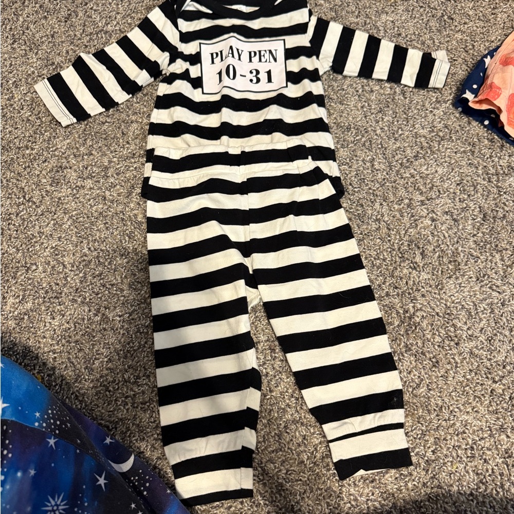 Striped Black and White Kids One Piece